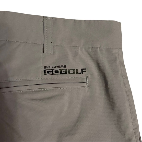 Skechers Light Grey Go Golf Nylon Performance Golf Flat Front Chino Pants - Picture 7 of 9